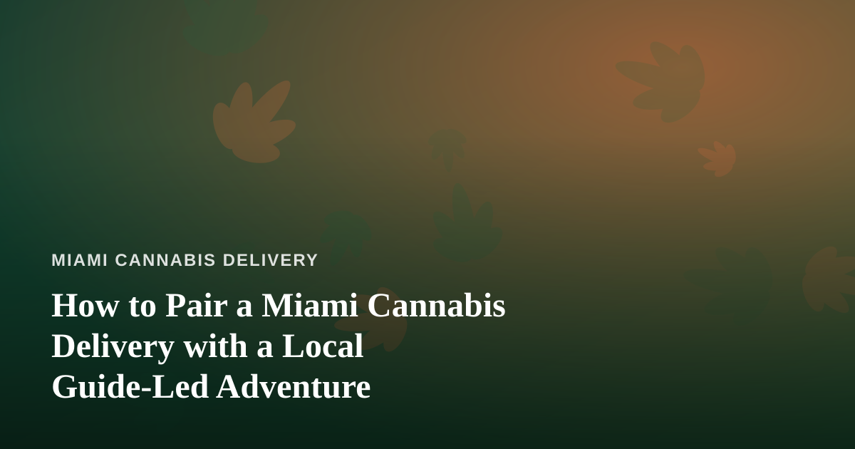 How to Pair a Miami Cannabis Delivery with a Local Guide-Led Adventure